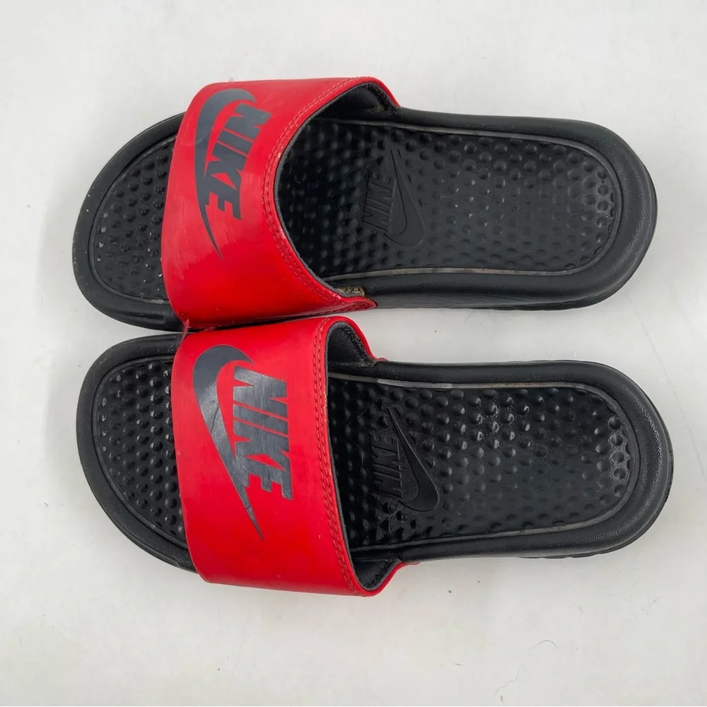 Nike Red and Black Kids Slide Sandals